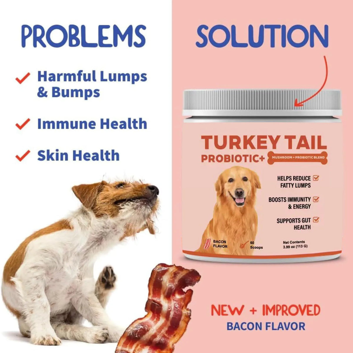 Turkey Tail Mushroom for Dogs - Lipoma Treatment for Dogs - Mushroom Supplement with Immune Support for Lipoma, Lumps & Bumps