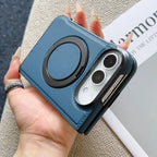 360° Rotating Bracket Magnetic Case For iPhone Duo For Magsafe PU Leather Shockproof Cover Funda