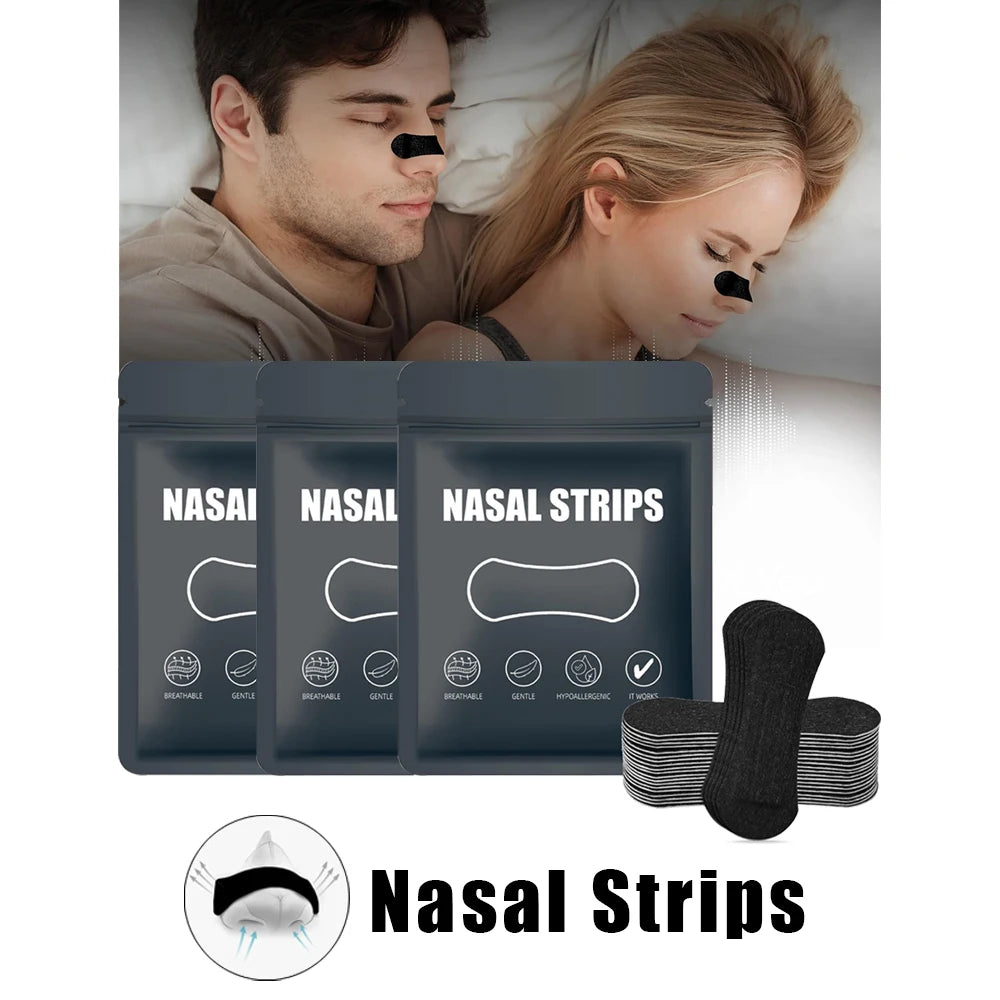 30PCS Nasal Strips for Snoring,Nose Strips for Breathing,Anti Snoring Solution Congestion Relief Nose Tape for Sleeping
