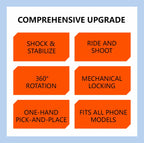 Universal Bicycle Phone Holder, 360° Rotatable and Detachable Motorcycle Holder, Multi-functional Bicycle Handlebar Bracket