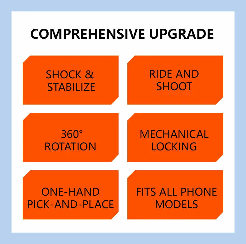 Universal Bicycle Phone Holder, 360° Rotatable and Detachable Motorcycle Holder, Multi-functional Bicycle Handlebar Bracket