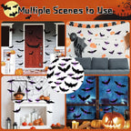 Halloween 3D Bat LED Night Light Wall Decal Self-adhesive LED Wall Decor Lamp Light Up Flashing Modes for Party Indoor Decor