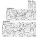 CIFBUY Large Gaming Mouse Pad Black White Strata Abstract Design Non-Slip Office Desk Mat Lock Stitched Edge for Computer Keyboa
