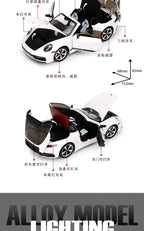 1:32 911 Targa 4S Sports Car Alloy Car Model Simulated Children's Toy Collection Ornaments for Boys Gifts