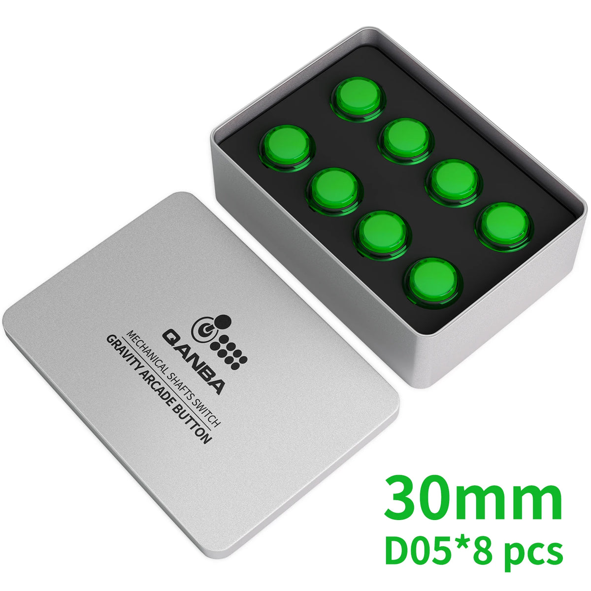 Qanba Gravity KS Mechanical Shafts Silent Pushbutton 24mm/30mm Arcade Button Snap-in (Boxed)