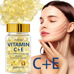 90pcs Vitamin C+E Skincare Essence Capsules with Vitamin C, Vitamin E, Collagen Moisturizer, Lifts Facial Drops, Nutrient Boost