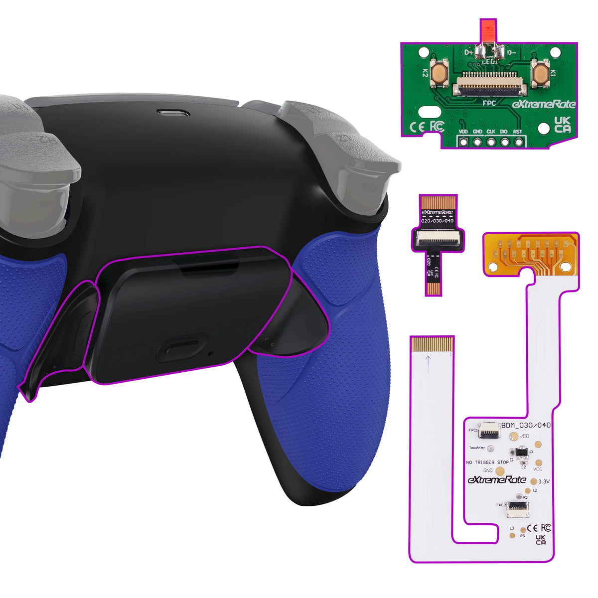 eXtremeRate Back Paddles Programable RISE V3 Remap Kit for ps5 Controller BDM-030/040/050, Upgrade Board Back Shell Back Button