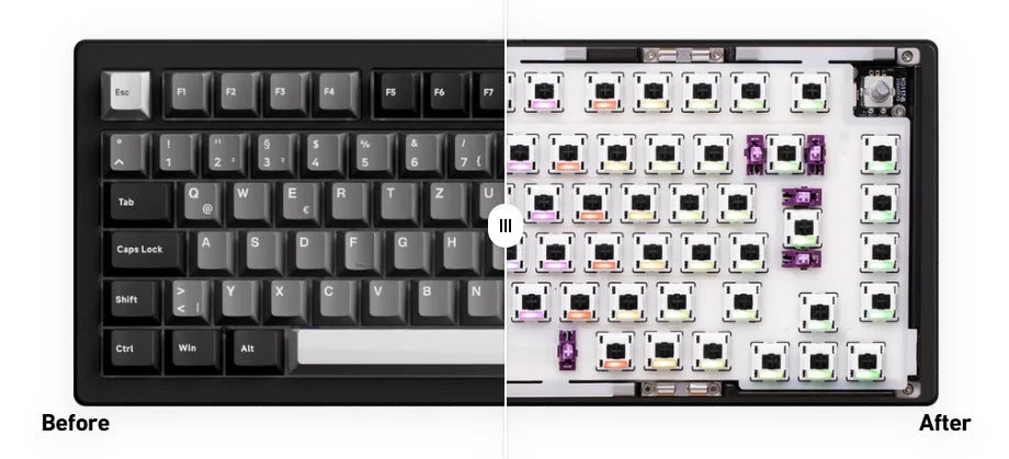 Akko MonsGeek M1 V5 Tri-mode Mechanical Keyboard Barebone Kit VIA 75% 3/5 Pins Customized Hot Swap RGB Rapid Disassemble Gasket