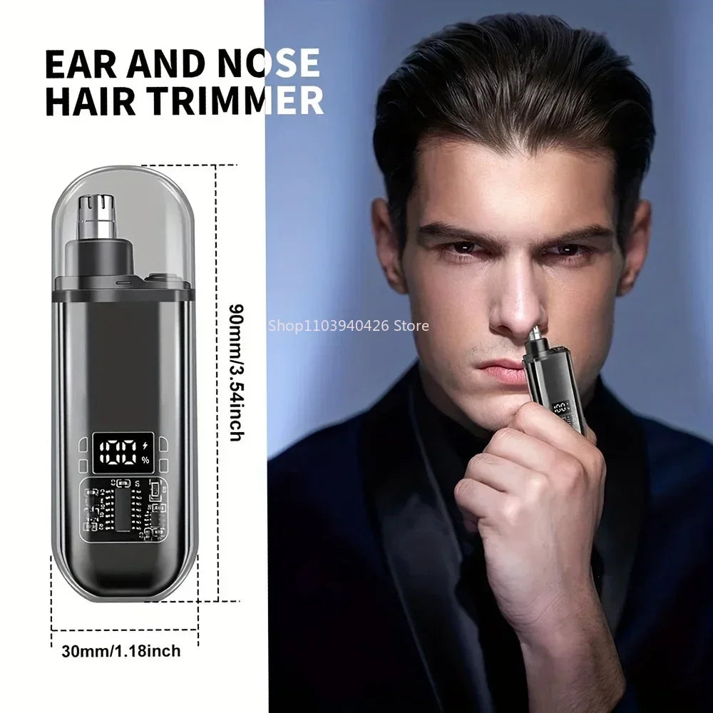 Electric Nose & Ear Trimmers for Men USB Rechargeable  Portable Mini Compact Design with Fast Charge Electric Grooming Kit