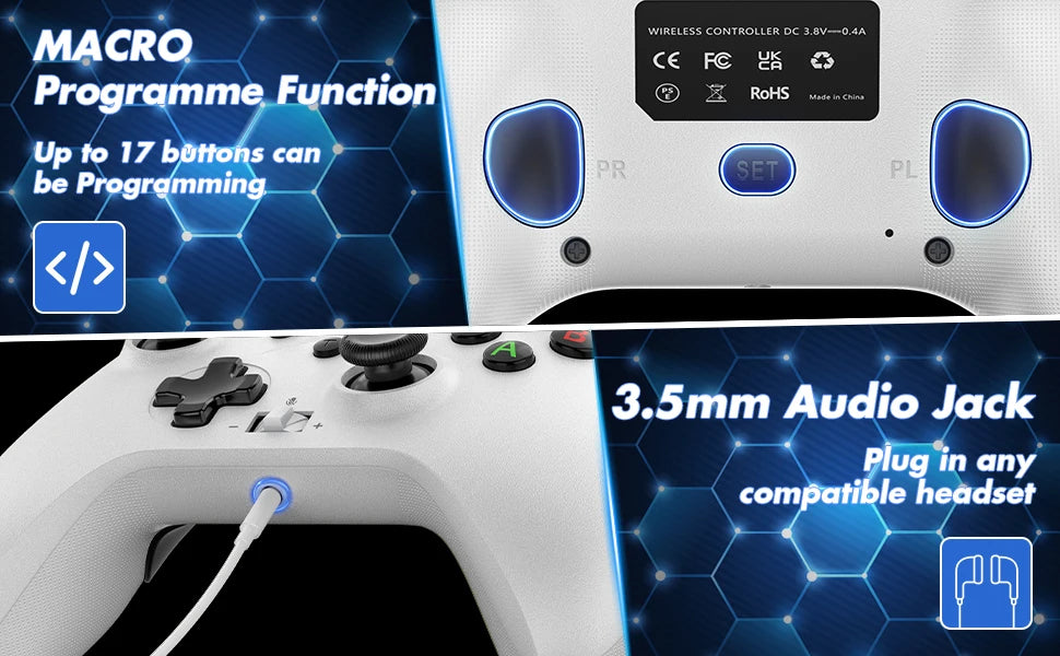 Controller For Xbox One/S/X/Series S/X PC Console Gaming Joystick 2.4G Wireless Gamepad 6-Axis Dual Vibration Hall Effect Rocker