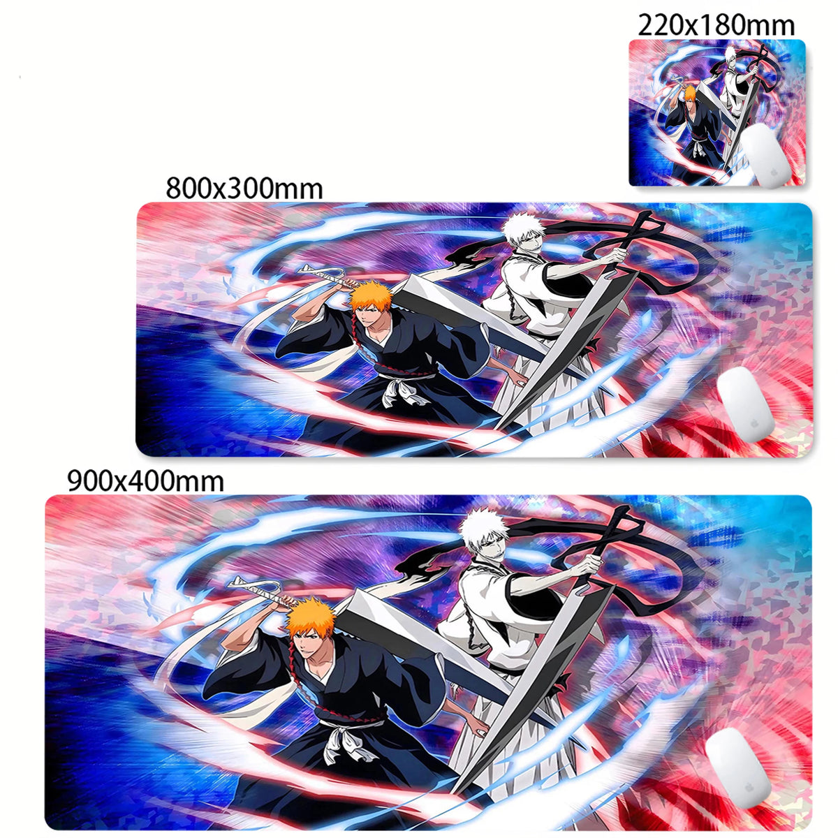 Bleach Kurosaki Ichigo Anime Mouse Pad Pc Gamer Accessories Desk Mats Rubber Carpet Mousepad Office Table Pads Gaming Mouse Mats