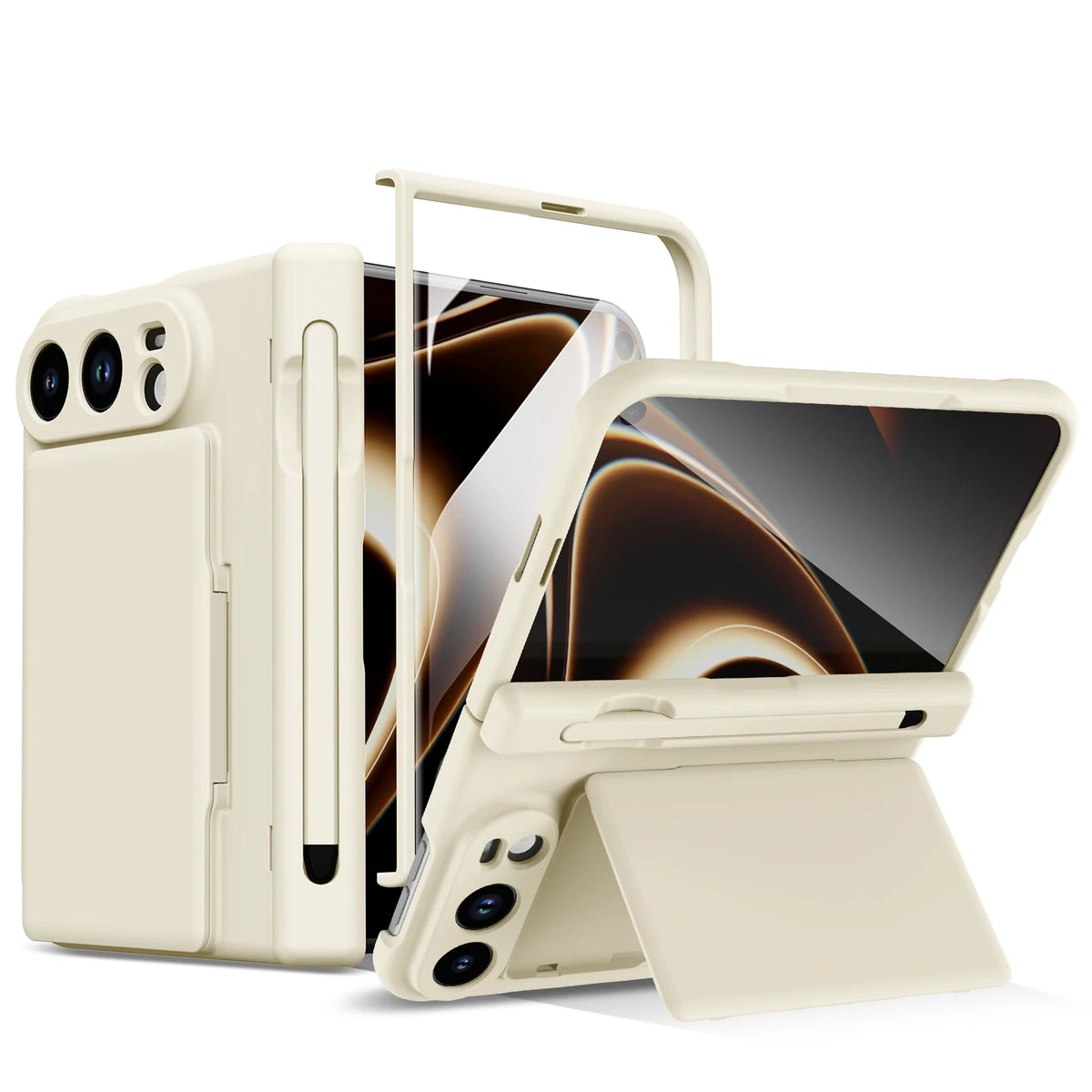 iPhone Duo Case With S Pen Holder Card Wallet Hinge Screen Protector And Stand