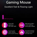 Wired Gaming Mouse RGB Breathing Light 3 Level Adjustable DPI Ergonomic Symmetric Design Skin Friendly Surface Computer Mice