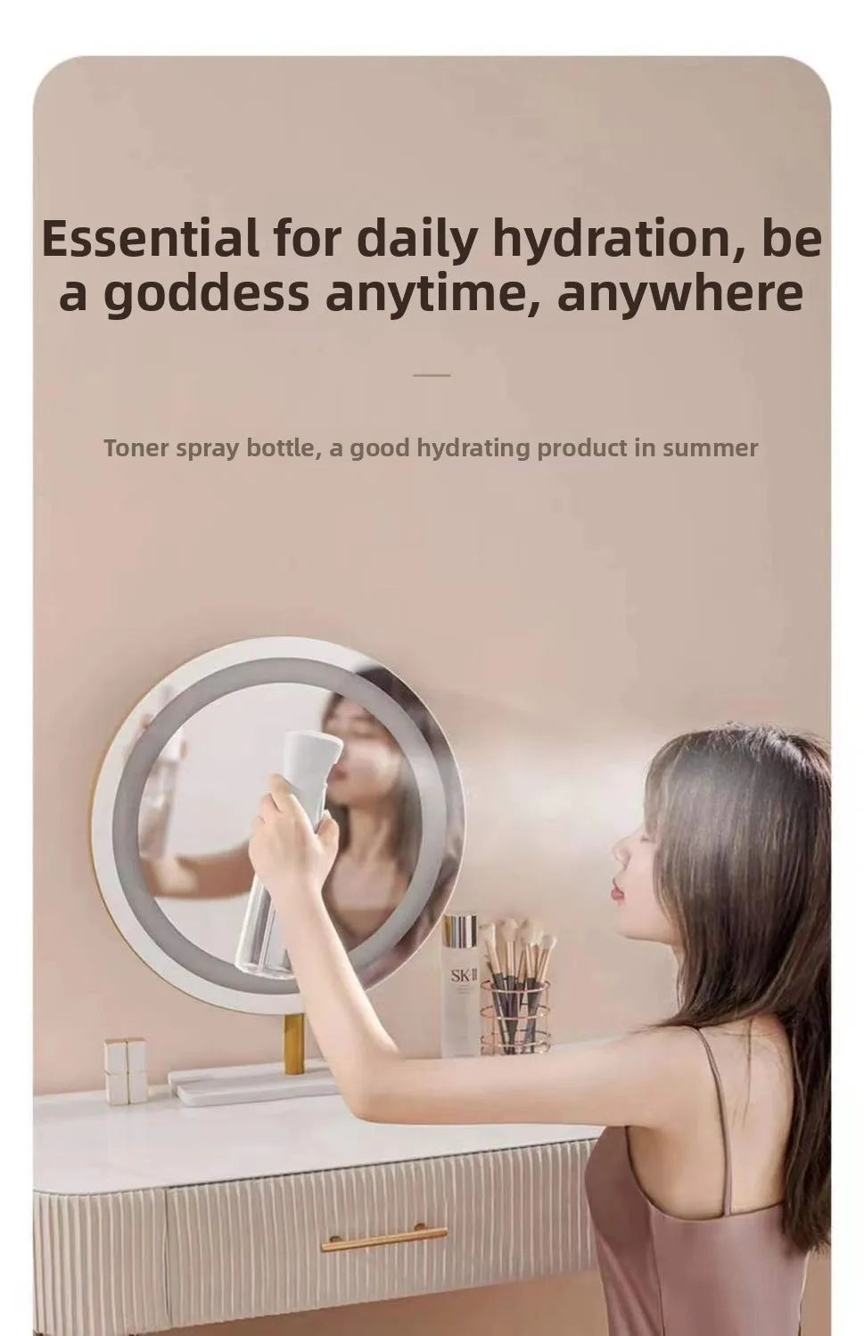 High Pressure Continuous Spray Bottle Hair Care Makeup Water Replenishing Spray Bottle Separate Bottle Press Mist Spray Bottle