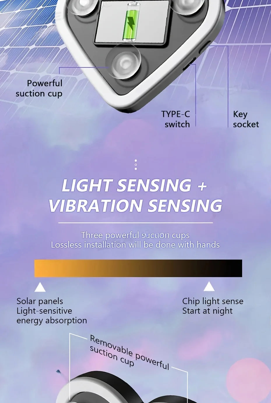 Solar LED Car Neon Lights – Heart Shape | RGB Atmosphere Light