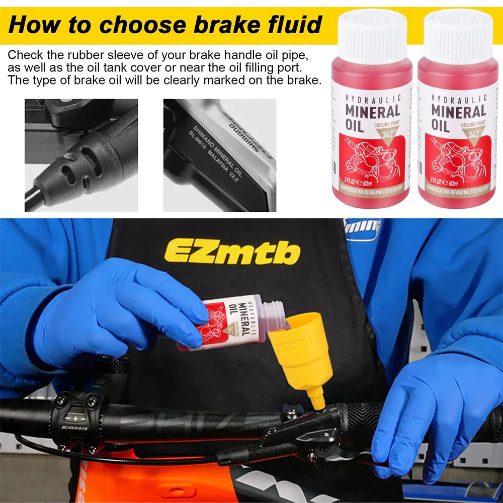 Bicycle Brake Mineral Oil 60ML Bike Hydraulic Disc Brake Oil Bleed Kit For SHIMANO TEKTRO SRAM NUTT Series Brake Repair Tools
