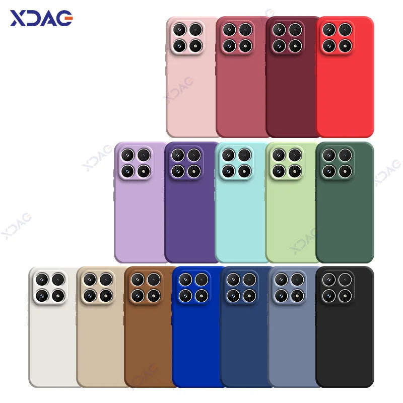 Original Mobile Phone Cases for Xiaomi 17 Xiaomi17 5G 6.3" 360 Soft Luxury Square Liquid Silicone Back Cover Waterproof Bags