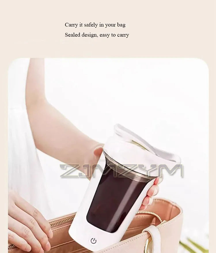 450ml Automatic Mixing Cup Portable Whey Protein Shaker Bottle USB Rechargeable Home Mixer Battery Powered Rotating Water Cup