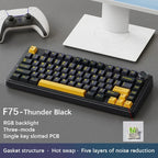 AULA F75 Gaming Mechanical Keyboard RGB Customized 75% Layout Side-engraving Gasket Mounted 80keys PBT Gradient Keycaps Keyboard