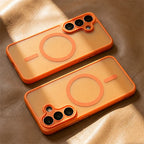 Luxury Matte Case For Samsung Galaxy S26 S25 S24 S23 Ultra Plus FE A56 A36 A26 A17 S25Edge For Magsafe Wireless Charge Cover