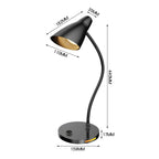 LED Desk Lamp Plug-In Knob Switch Five Level Dimming Desktop Reading Lamps Bedroom Dormitory  Clip Type Iron Bedside Desk Light