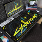 Black Gaming Mousepad XXL Rubber Non-slip Office Deskmat Anime Girl Playmat C-Cyberpunks Style Lock Edge PC Keyboard Accessories