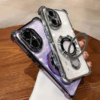 Rope Lanyard Strap Stand Phone Case For Xiaomi Redmi Note 14 Pro Plus 14S Note 15 Pro 4G 5G Transparent Shockproof Soft Cover