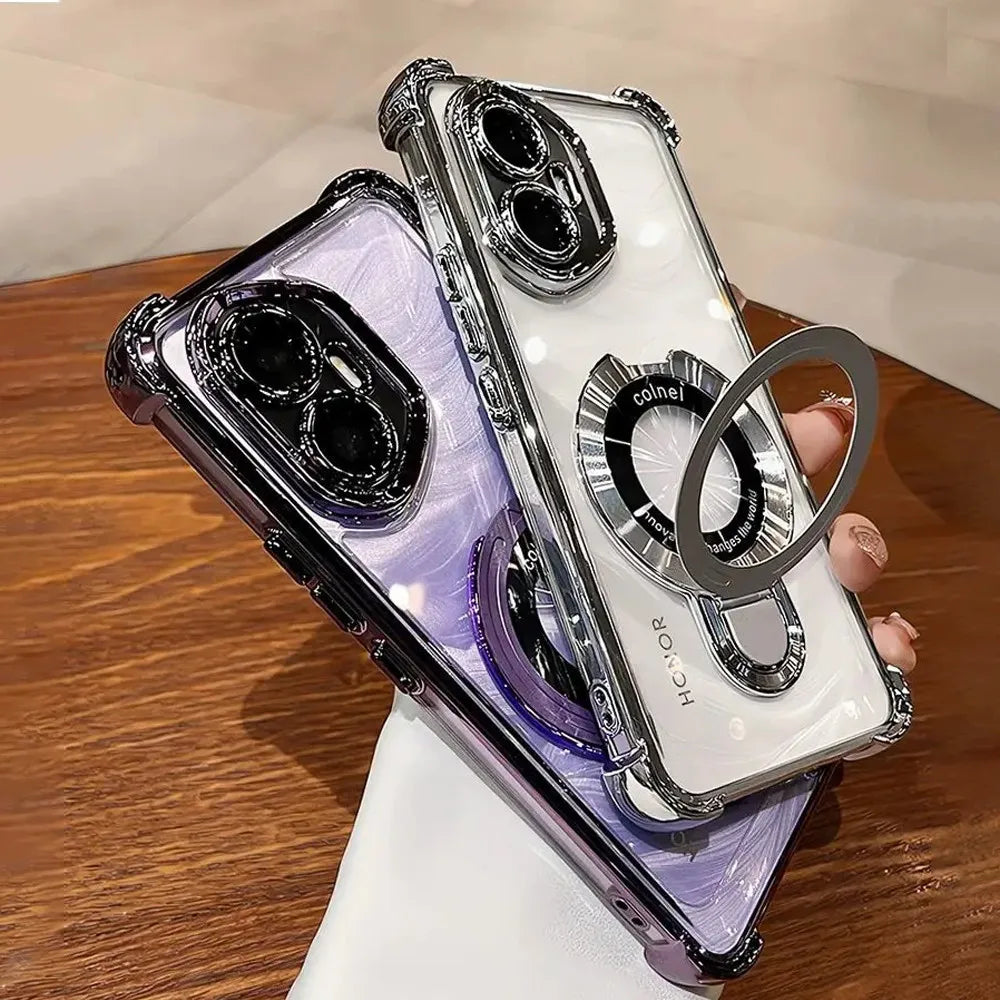 Rope Lanyard Strap Stand Phone Case For Xiaomi Redmi Note 14 Pro Plus 14S Note 15 Pro 4G 5G Transparent Shockproof Soft Cover