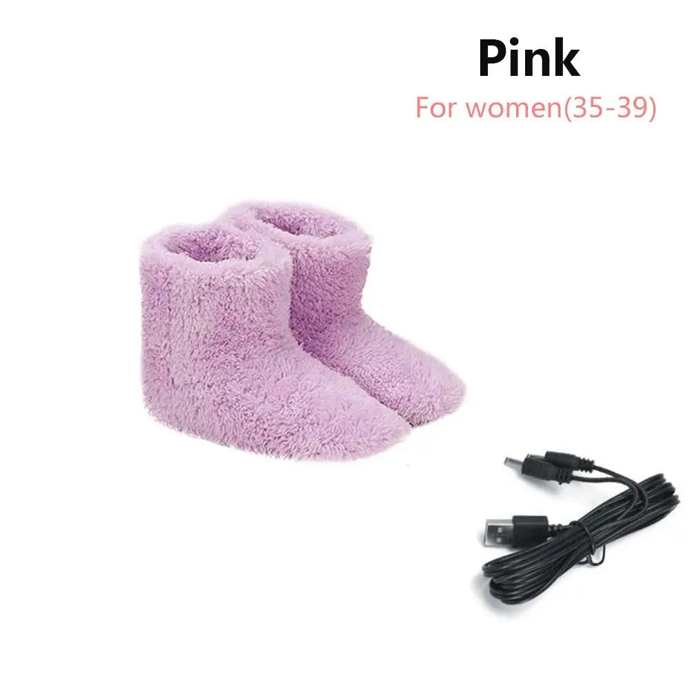 Gift Comfortable Washable USB Charging Electric Heated Shoes Warm Foot Winter Warming Slipper Foot Warmer Shoes