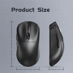 Wireless Mouse Bluetooth 5.4 2.4G Type-C Tri-Mode Rechargeable Gaming Mouse 8000 DPI 1000Hz Lightweight 58g RGB Mouse for PC Laptop Phone Tablet