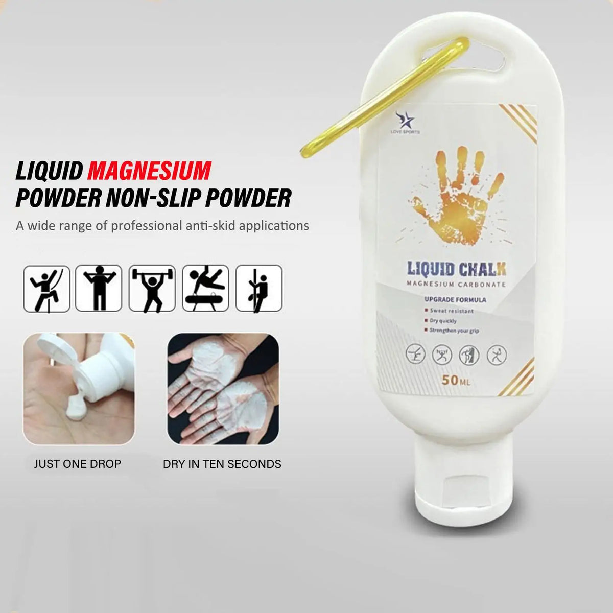 Liquid Chalk Sports Magnesium Powder Fitness Weight Lifting Anti Slip Cream Grip Weight Lifting Climbing Gym 50/100/200ml