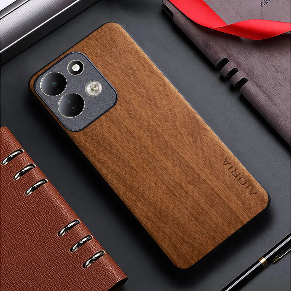 Case for Xiaomi Redmi 17C redmi17 redmi17 c 5G 4G funda bamboo wood pattern Leather back cover for xiaomi redmi 17 17c case