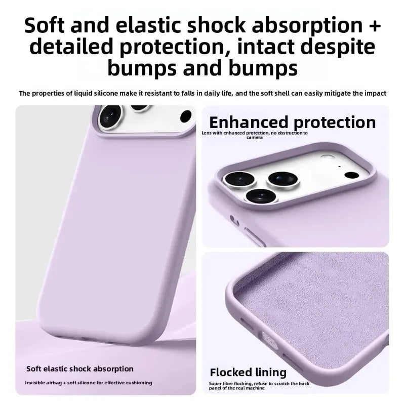 Liquid Silicone Magnetic for MagSafe Phone Case for IPhone17ProMax 16 15 18 13 17Air Solid Color Skin Protection Soft Back Cover