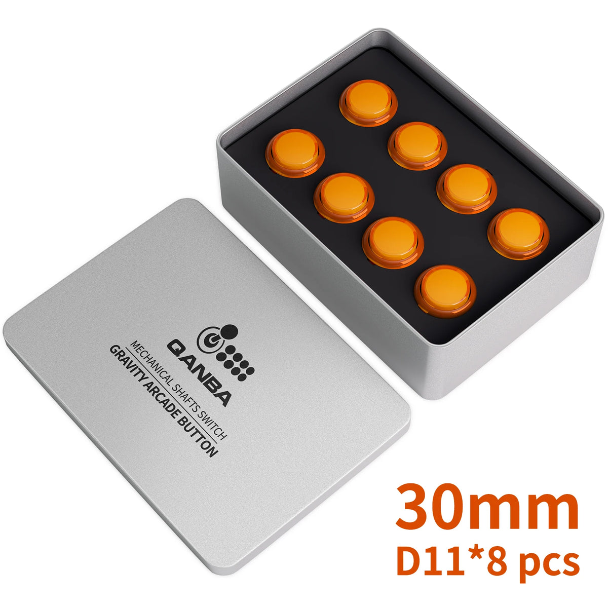 Qanba Gravity KS Mechanical Shafts Silent Pushbutton 24mm/30mm Arcade Button Snap-in (Boxed)