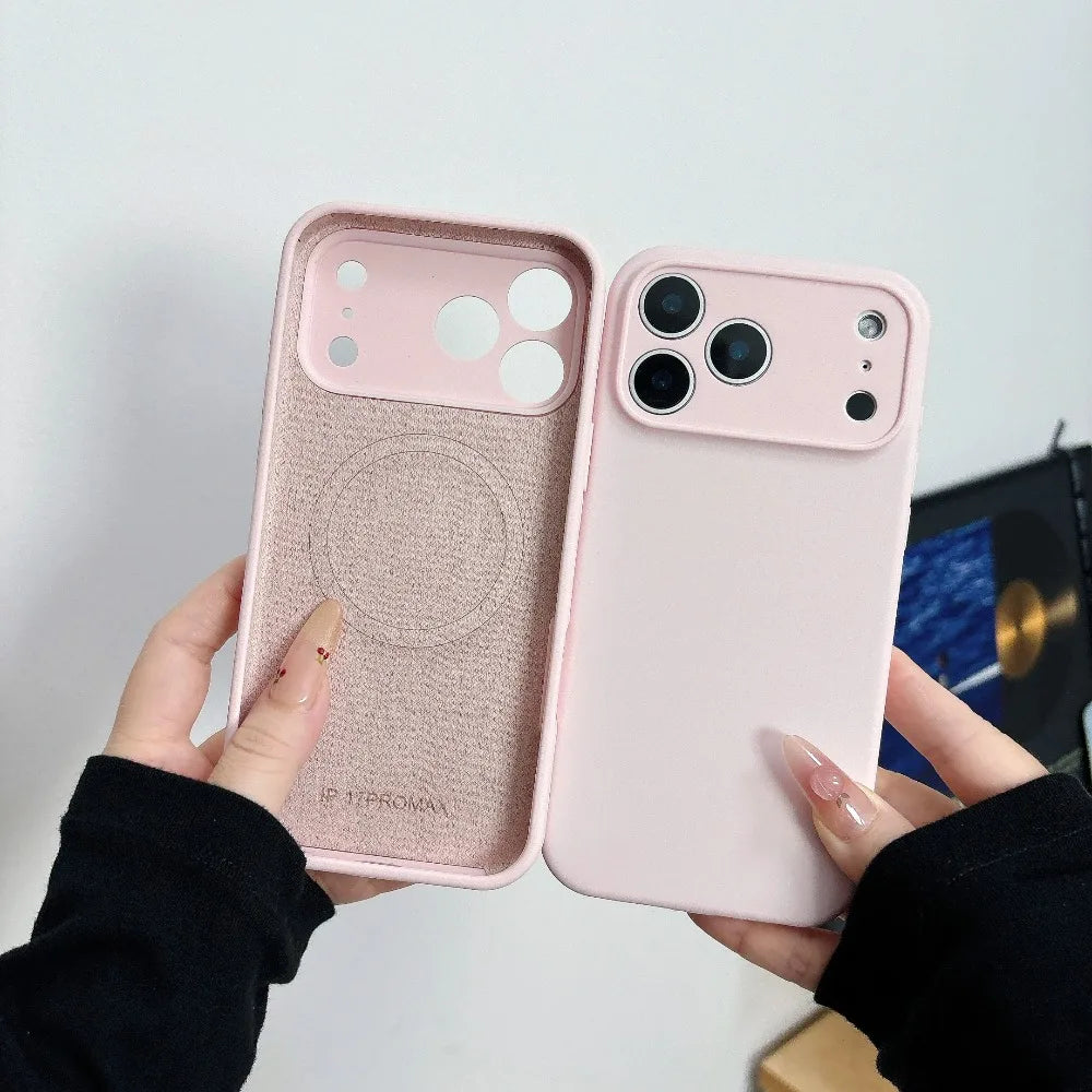 Original Liquid Silicone Magnetic Case for IPhone 17 Air 16 15 14 Plus 13 12 Pro Max for Magsafe Camera Protection Matte Cover