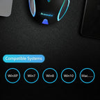 Wired Gaming Mouse RGB Breathing Light 3 Level Adjustable DPI Ergonomic Symmetric Design Skin Friendly Surface Computer Mice