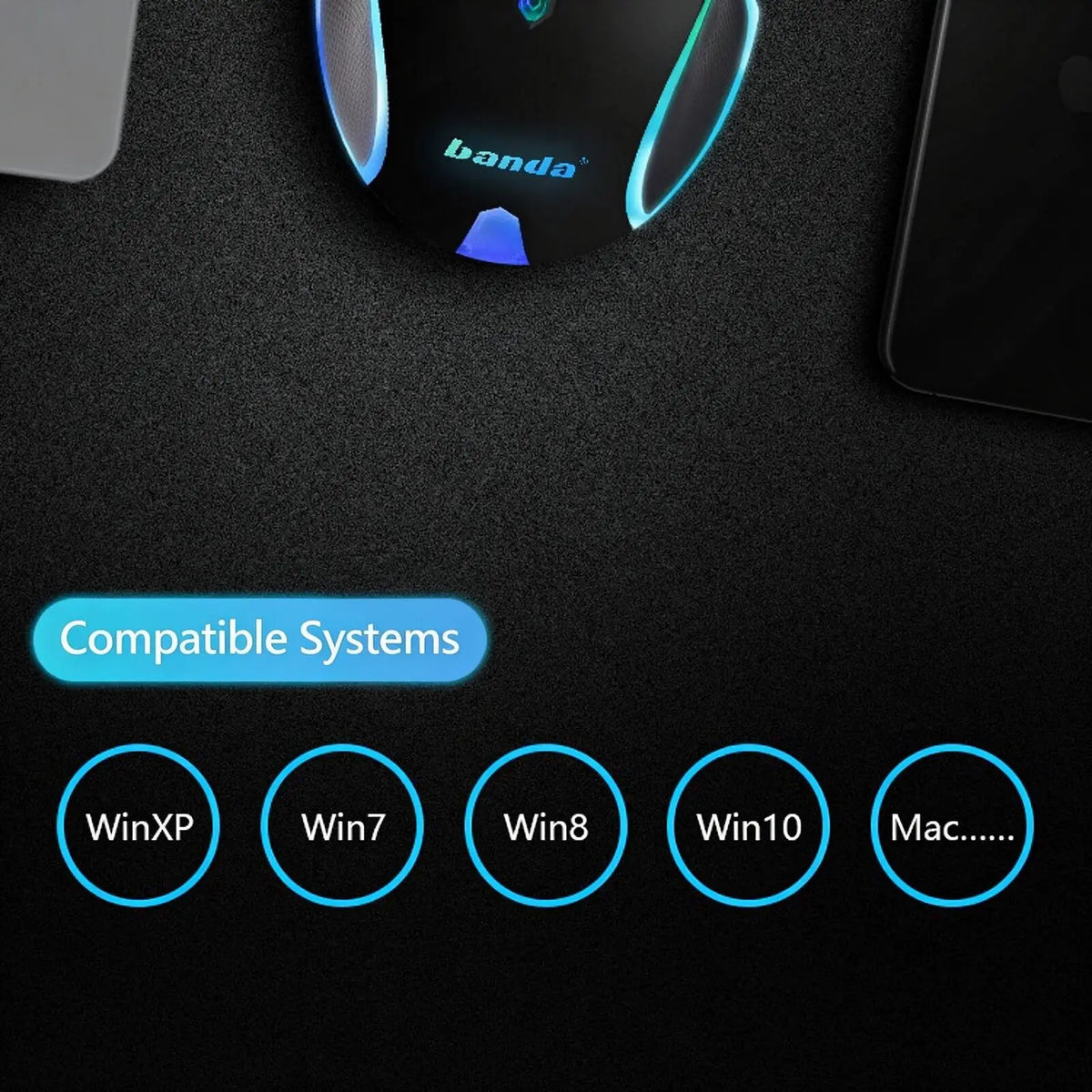 Wired Gaming Mouse RGB Breathing Light 3 Level Adjustable DPI Ergonomic Symmetric Design Skin Friendly Surface Computer Mice