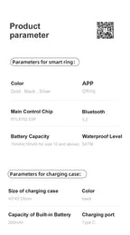 2024 COLMI R09 Smart Ring Men Women with Charging Case, Body Temperature Health and Sleep Monitor For Xiaomi Samsung Phone