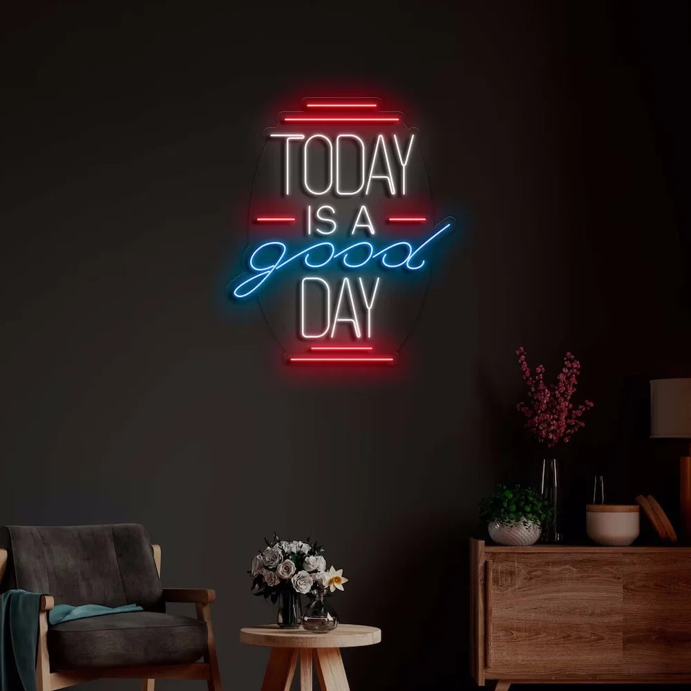 Today Is a Good Day LED Neon Sign Customizable Wall Decor Personalised Motivational Neon Light for Home Office