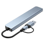 8 in 2 USB +Type C HUB Docking Station with 3.5mm Audio Jack Adapter for Micro SD Card Reader Laptop Tablet Phone Disk Converter