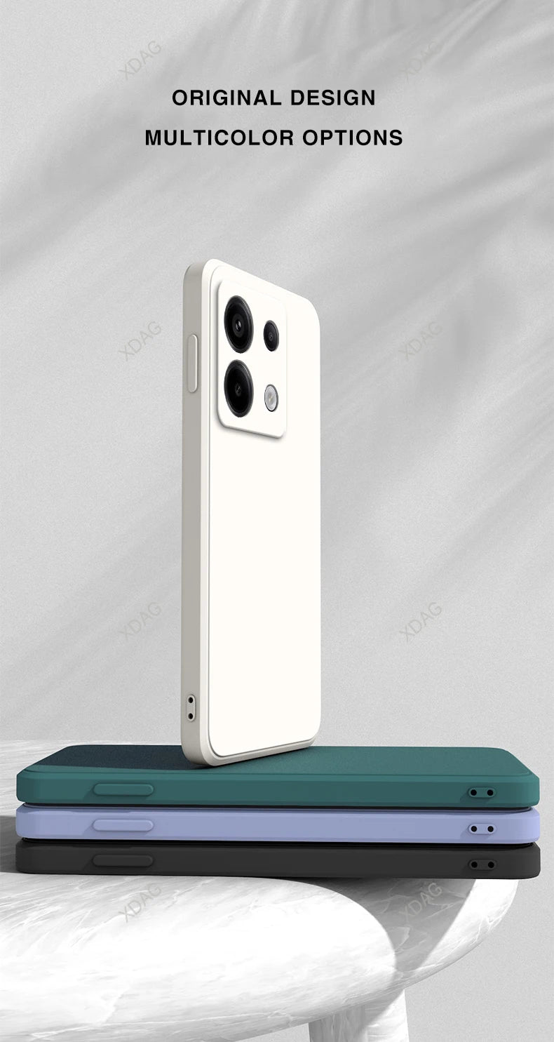 Original Square Liquid Silicone Phone Case for Xiaomi Poco X6 PocoX6 Pro 5G Lens Protection Soft Couples Cover Thin Fundas Coque