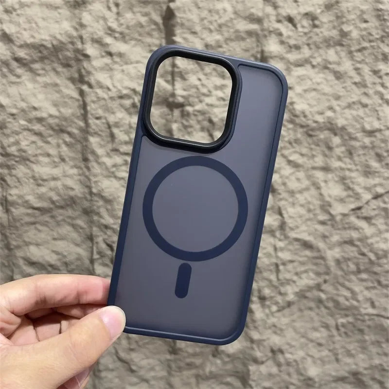 Matte Magnetic Original Phone Case For iPhone 18 Air 17 16 15 14 12 11 13 Pro Max 16e Plus For Magsafe Wireless Charging Cover