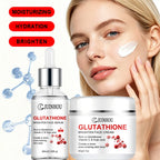 JUINHOU Glutathione Vitamin C Brighten Face Cream and Serum Set Even Skin Tone Niacinamide Anti-Oxidation Radiant Glow Skin