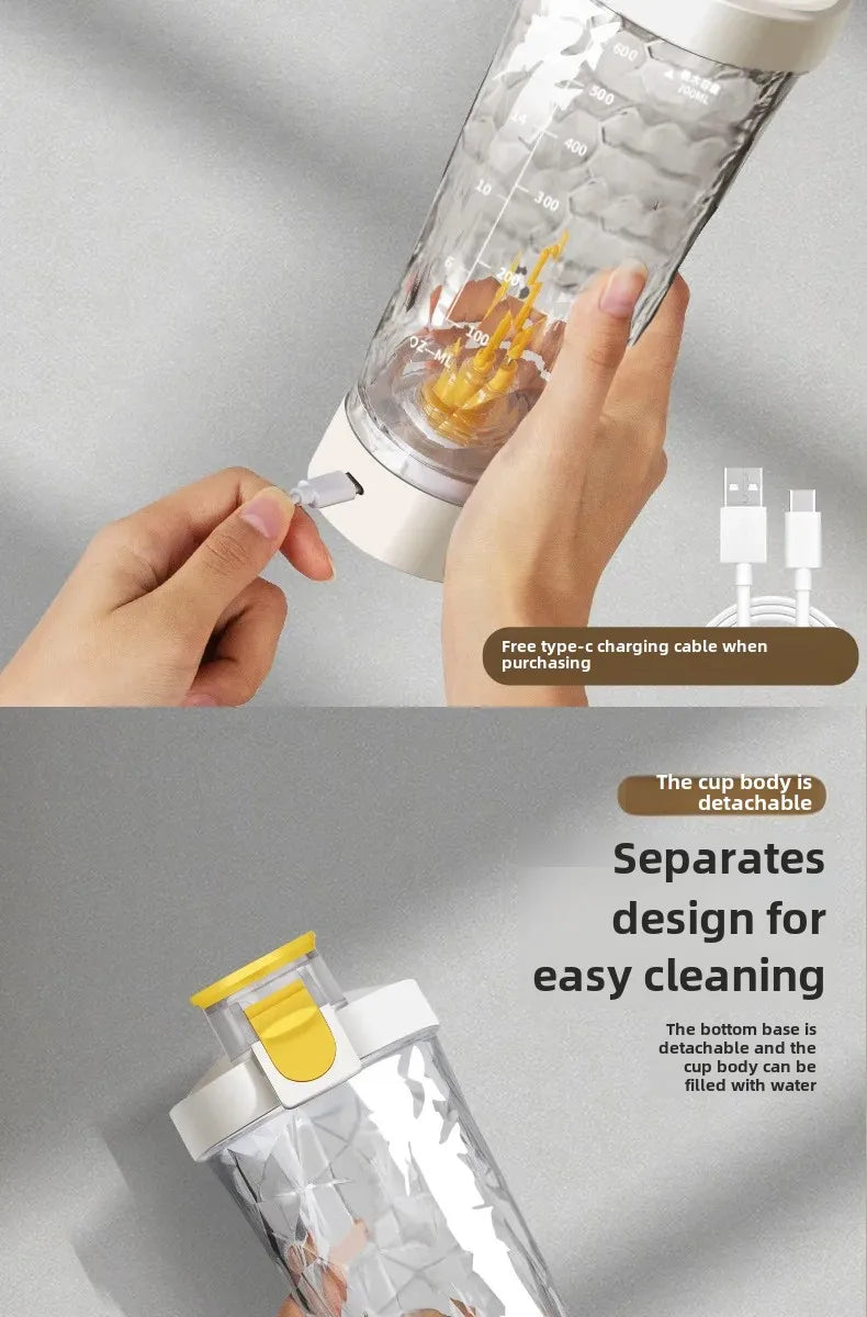 650ml Electric Shaker Bottle Portable Whey Protein Shaker Automatic Stirring Blender Multipurpose Juice Mixer Cups Fitness Work