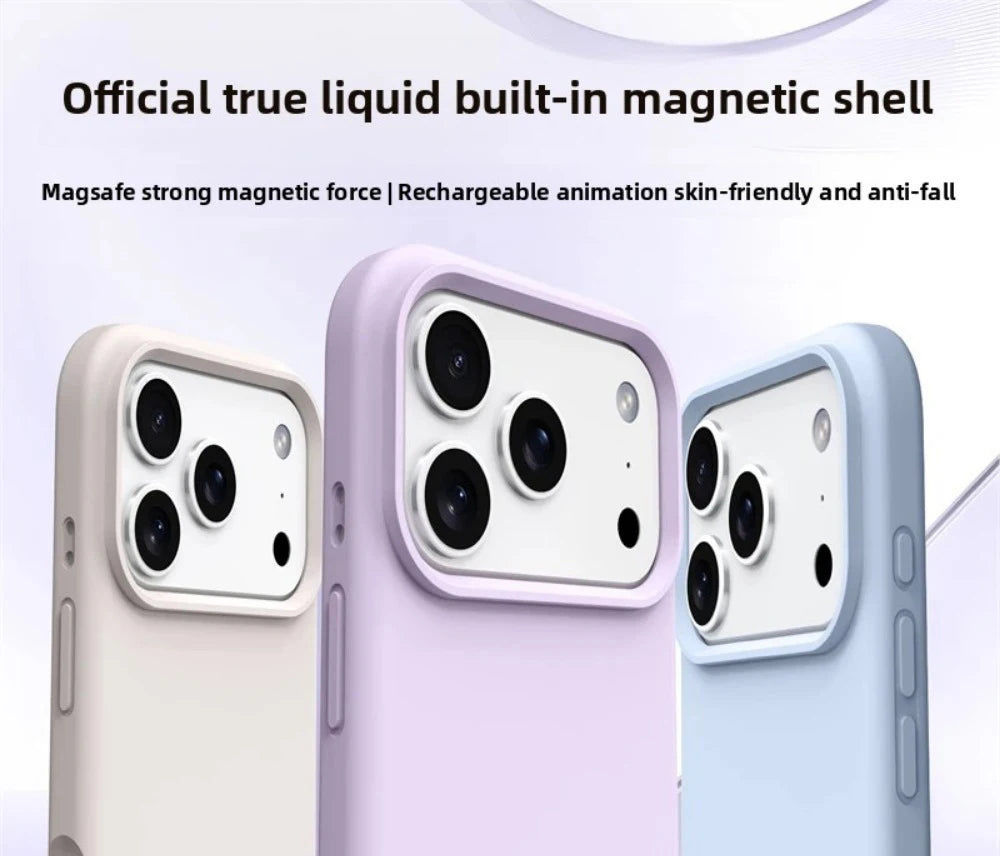 Original Magnetic Phone Case For iPhone 17 16 Pro Max Liquid Silicone Cases For iPhone 17 18 Pro Max 17Pro Air Soft Bumper Cover