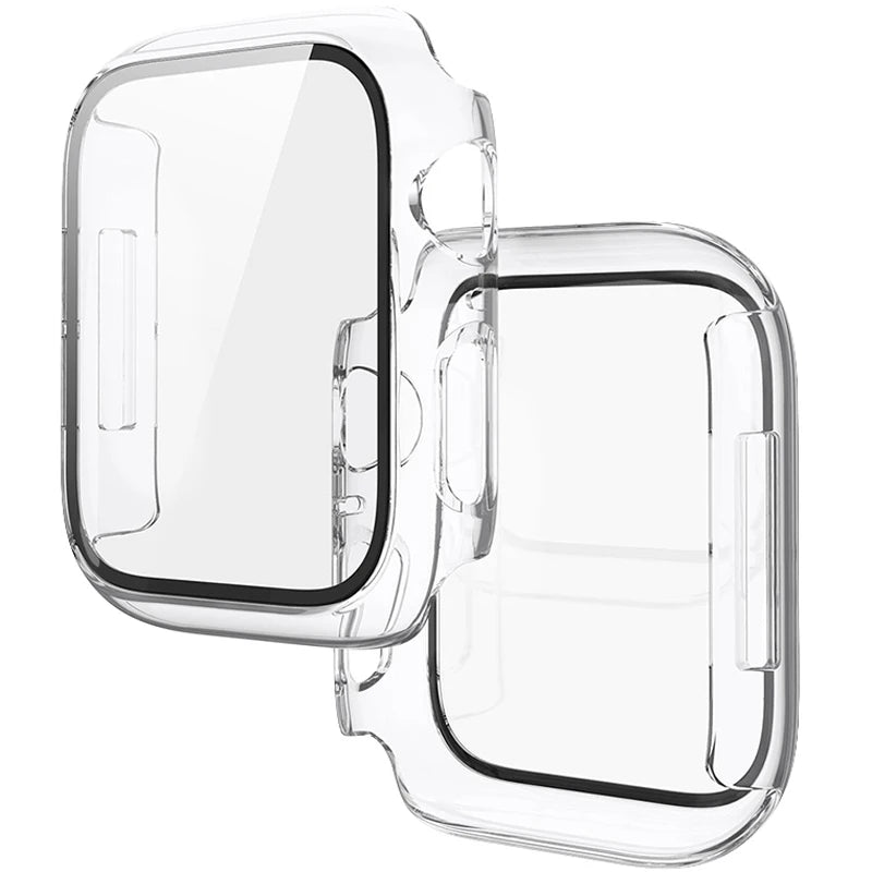 Tempered Glass+Cover For Apple Watch 11 10 9 8 7 46mm 42mm PC Bumper Screen Protector Case iWatch Series 7 6 5 4 SE3 44 40 45mm