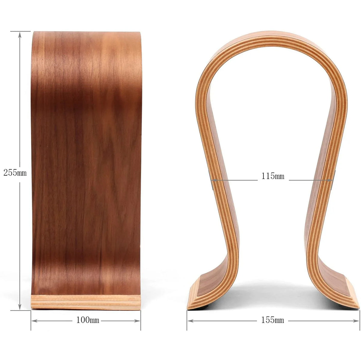 Wooden Headphones Headset Holder Hanger Desk Headset Display Shelf Rack, for Almost All On-Ear Headphones