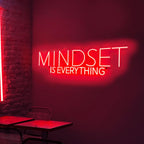 Mindset Is Everything Neon Sign , Motivational LED Wall Light ,Inspirational Quote Wall Decor for Office, Gym Home Decor