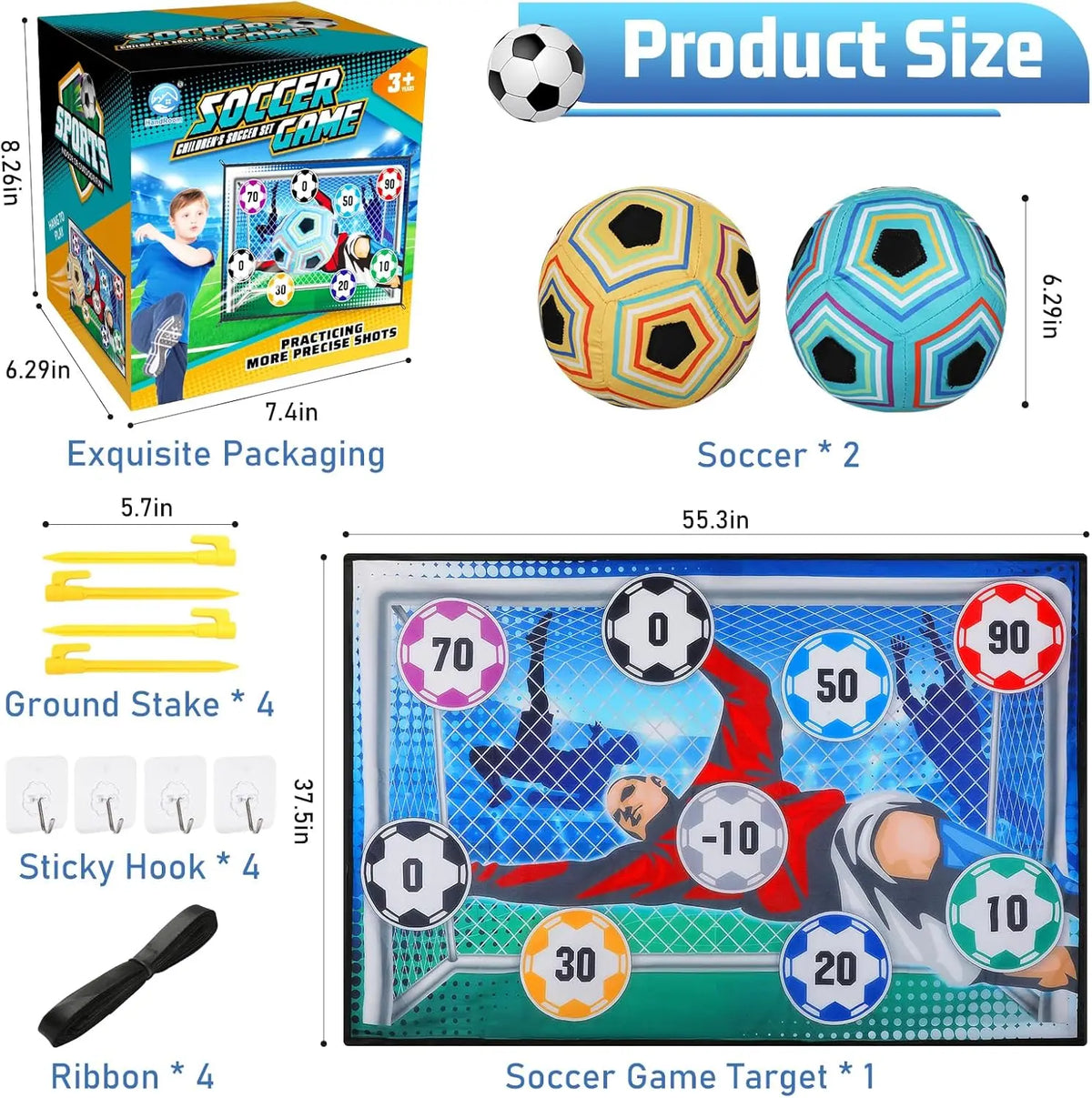 Soccer Game Mat Set Outdoor Indoor Soccer Toys Multiplayer Competitive Soccer Games Children Football Goal Training Boy Gifts