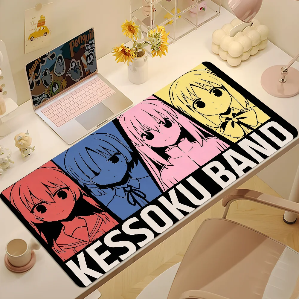 Anime B-Bocchi The Rock! Mouse Pad Large Cute Non-slip Lockedge Desktop Computer Desk Mat Keyboard MousePad Office Gamer Student